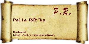 Palla Réka névjegykártya